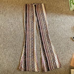 NWT high waisted patterned flare pants